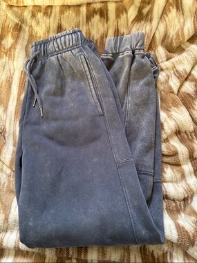 Women's Washed Navy Drawstring Jogger Pants